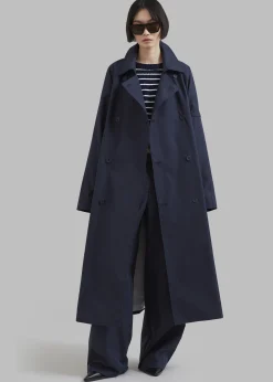 The Frankie Shop Anderson Trench Coat Dark Navy Discount