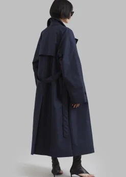 The Frankie Shop Anderson Trench Coat Dark Navy Discount