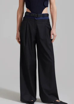 The Frankie Shop Andie Contrast Pants Black Clearance