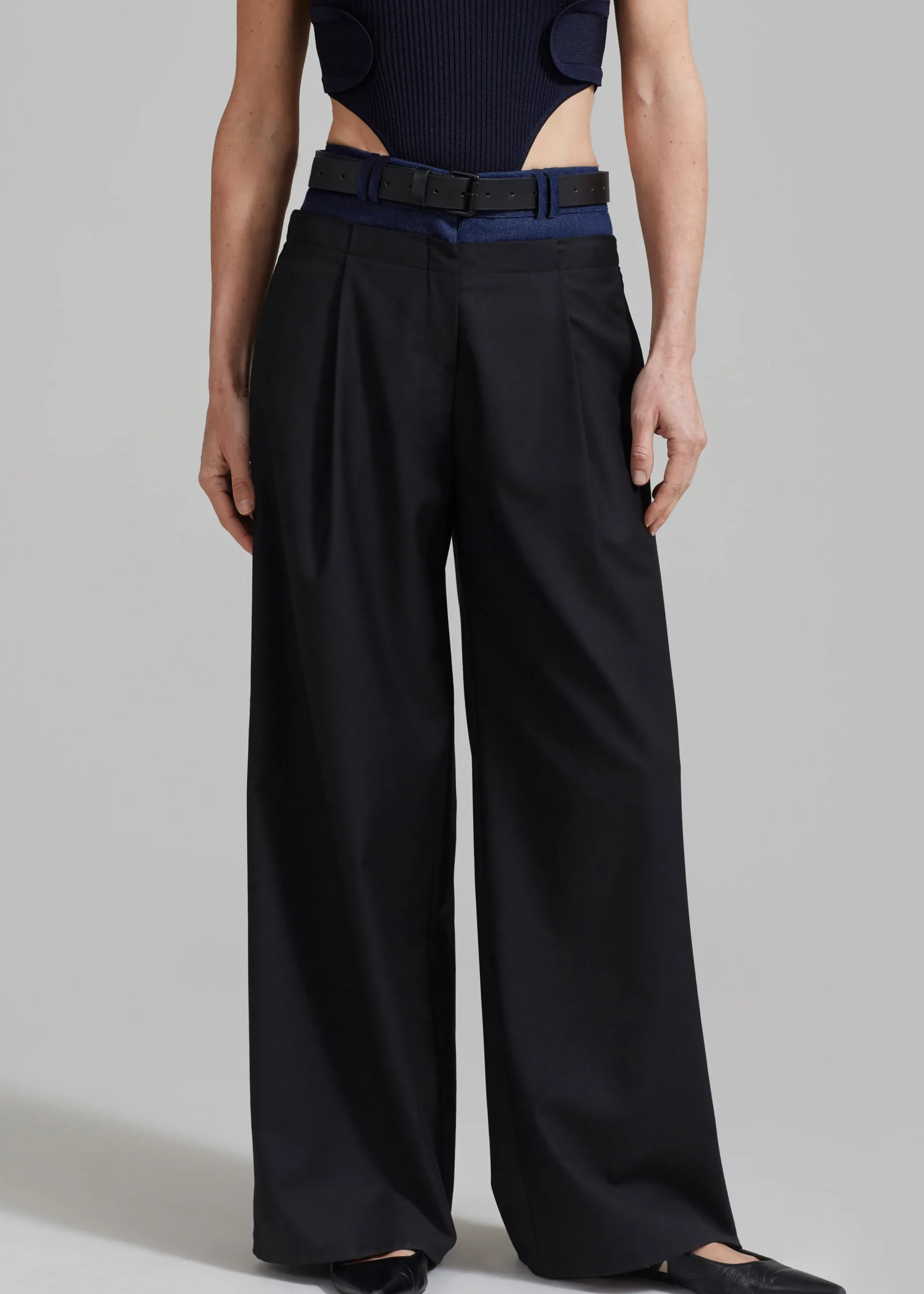 The Frankie Shop Andie Contrast Pants Black Clearance
