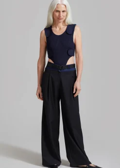 The Frankie Shop Andie Contrast Pants Black Clearance