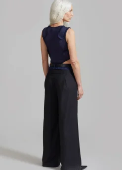 The Frankie Shop Andie Contrast Pants Black Clearance