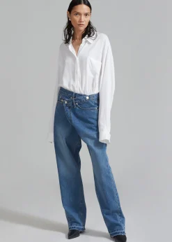 The Frankie Shop Andrea Denim Pants Medium Wash Discount