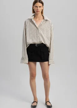 The Frankie Shop Anette Striped Shirt Cream Online