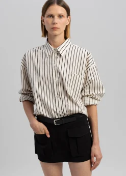 The Frankie Shop Anette Striped Shirt Cream Online