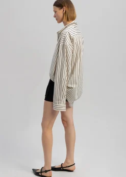 The Frankie Shop Anette Striped Shirt Cream Online