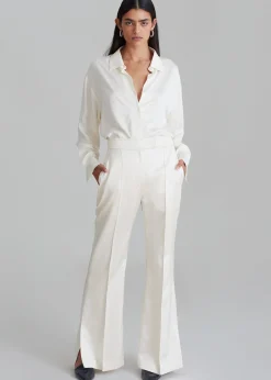 The Frankie Shop Angelica Flare Pants Ivory