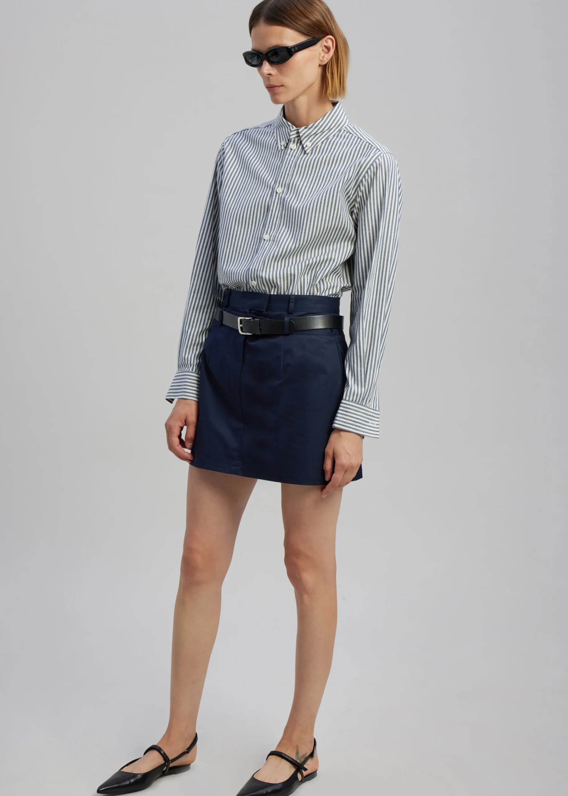 The Frankie Shop Anita Mini Skirt Navy Best