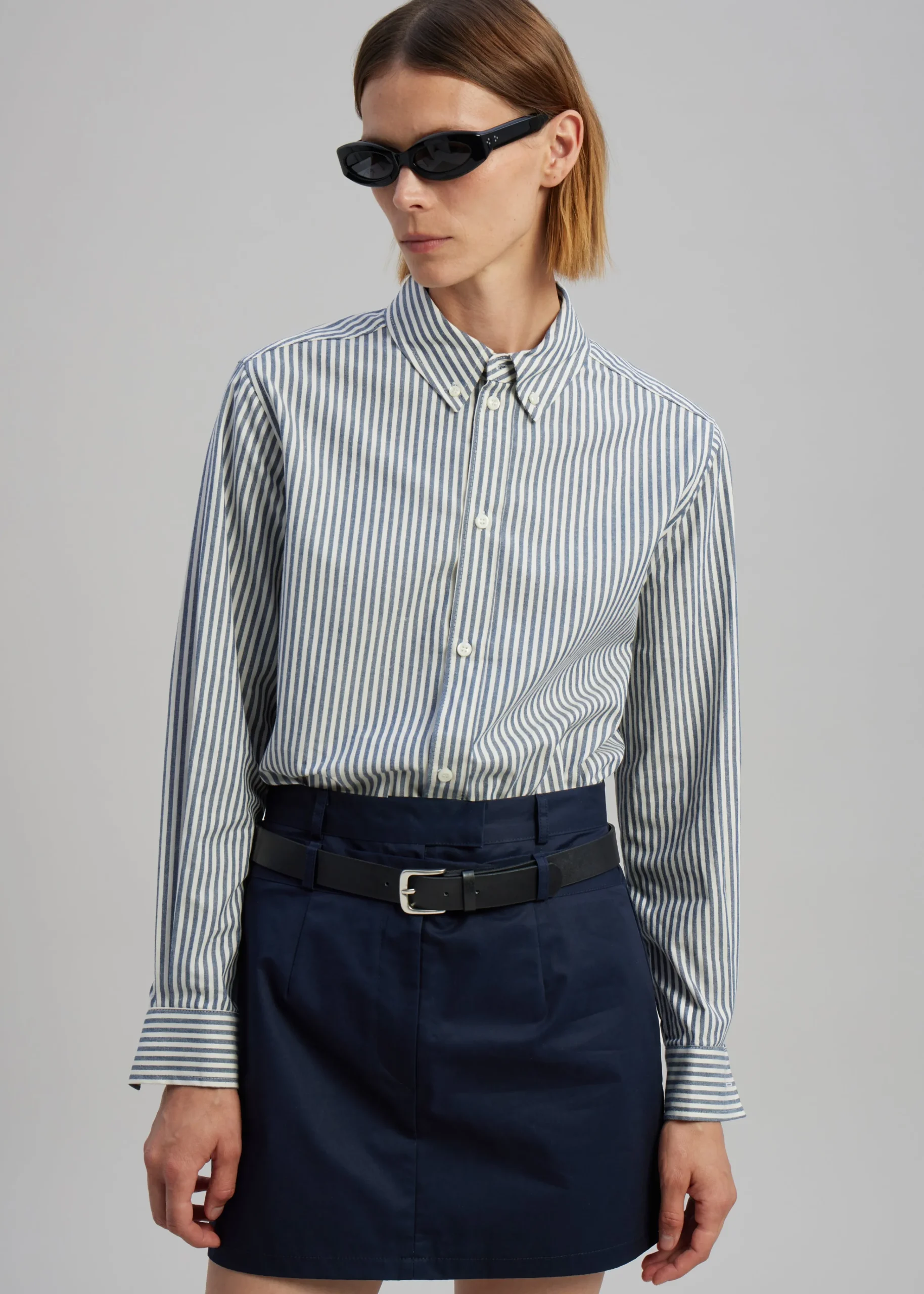 The Frankie Shop Anita Mini Skirt Navy Best