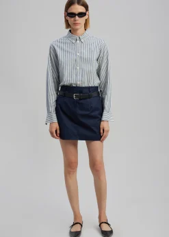 The Frankie Shop Anita Mini Skirt Navy Best
