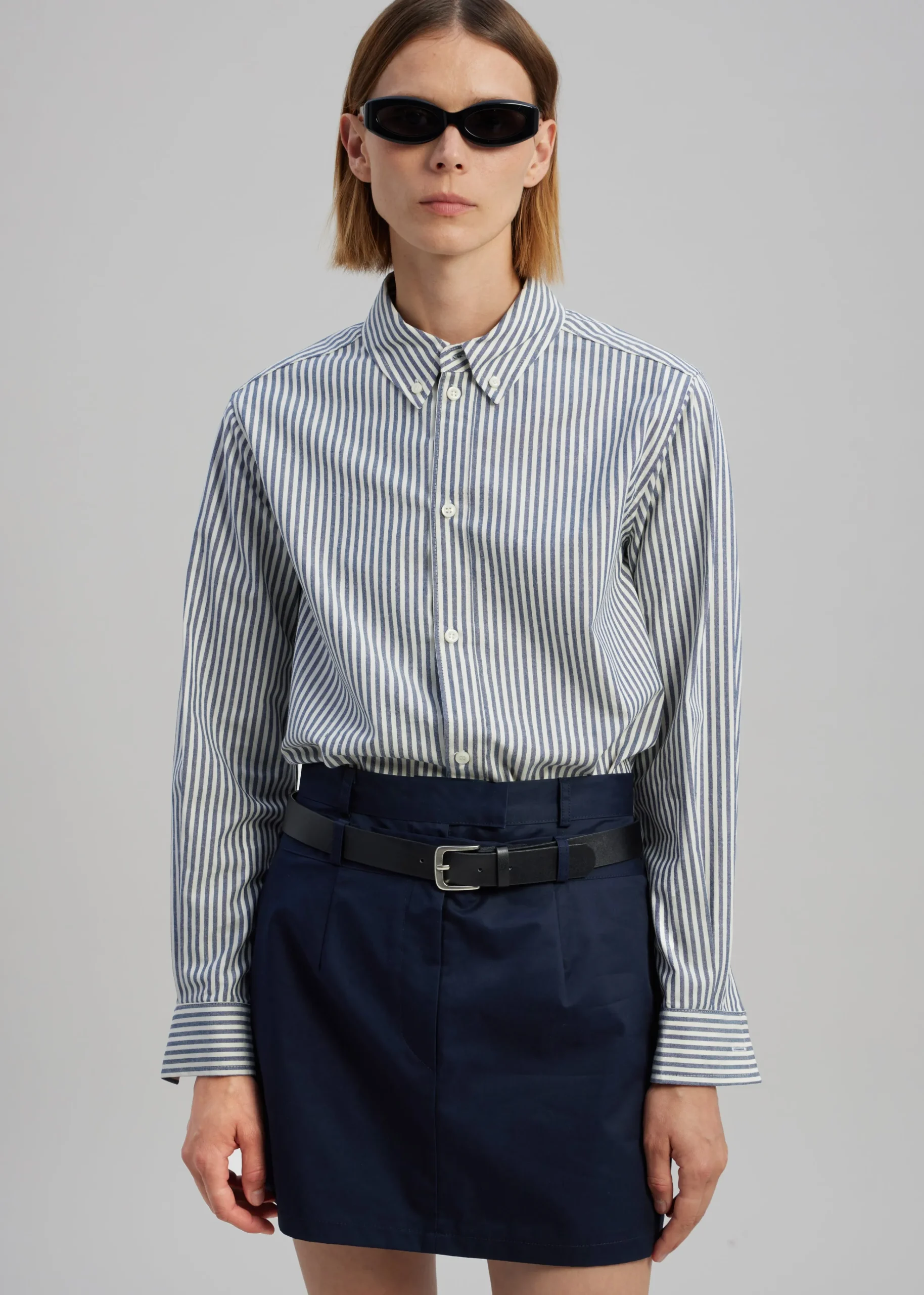 The Frankie Shop Anita Mini Skirt Navy Best