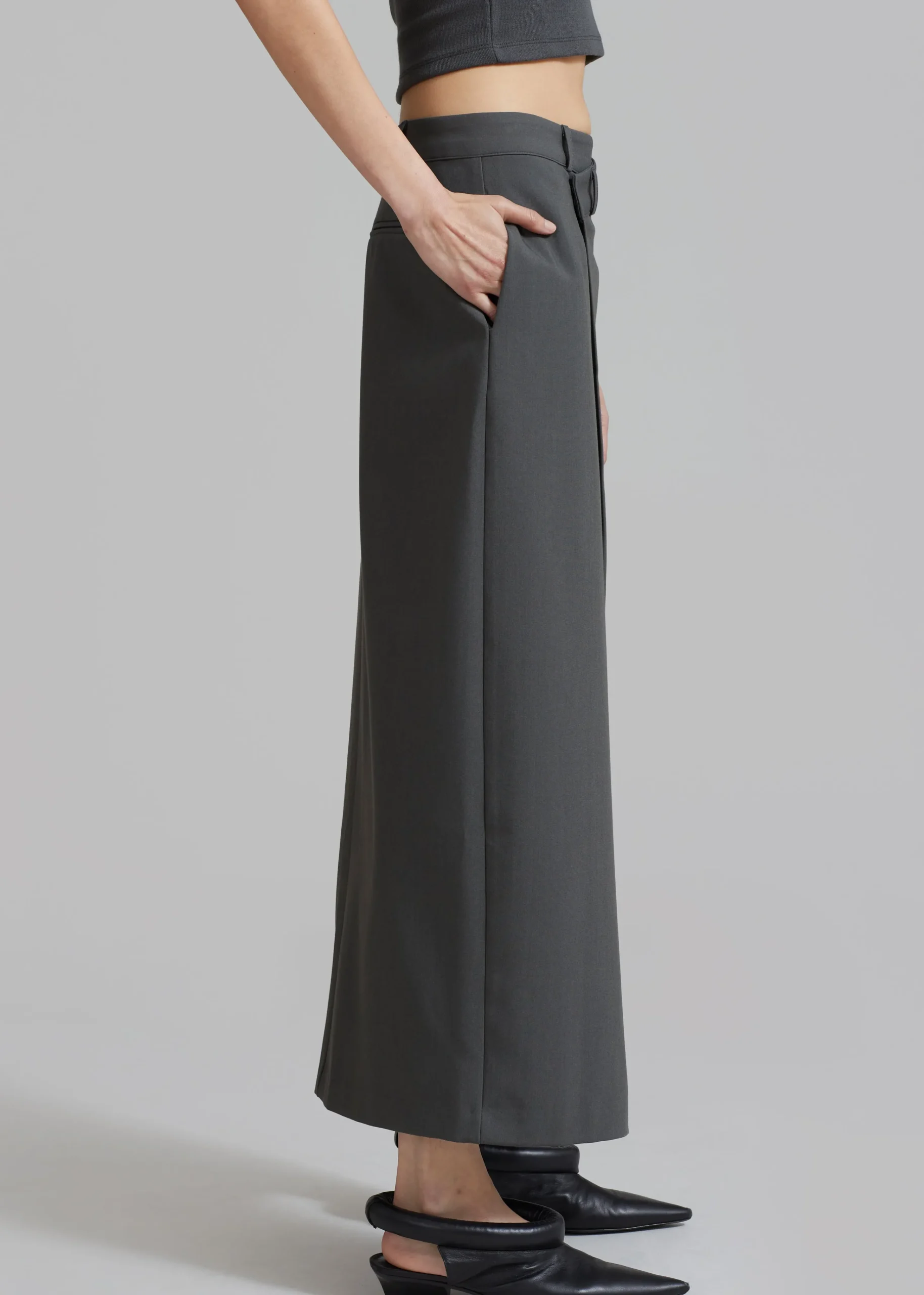 The Frankie Shop Annabel Asymmetric Midi Skirt Grey Online