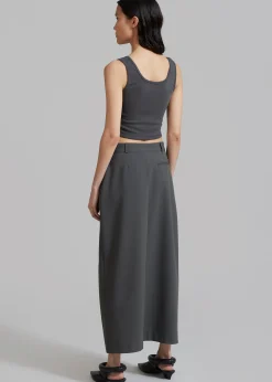 The Frankie Shop Annabel Asymmetric Midi Skirt Grey Online
