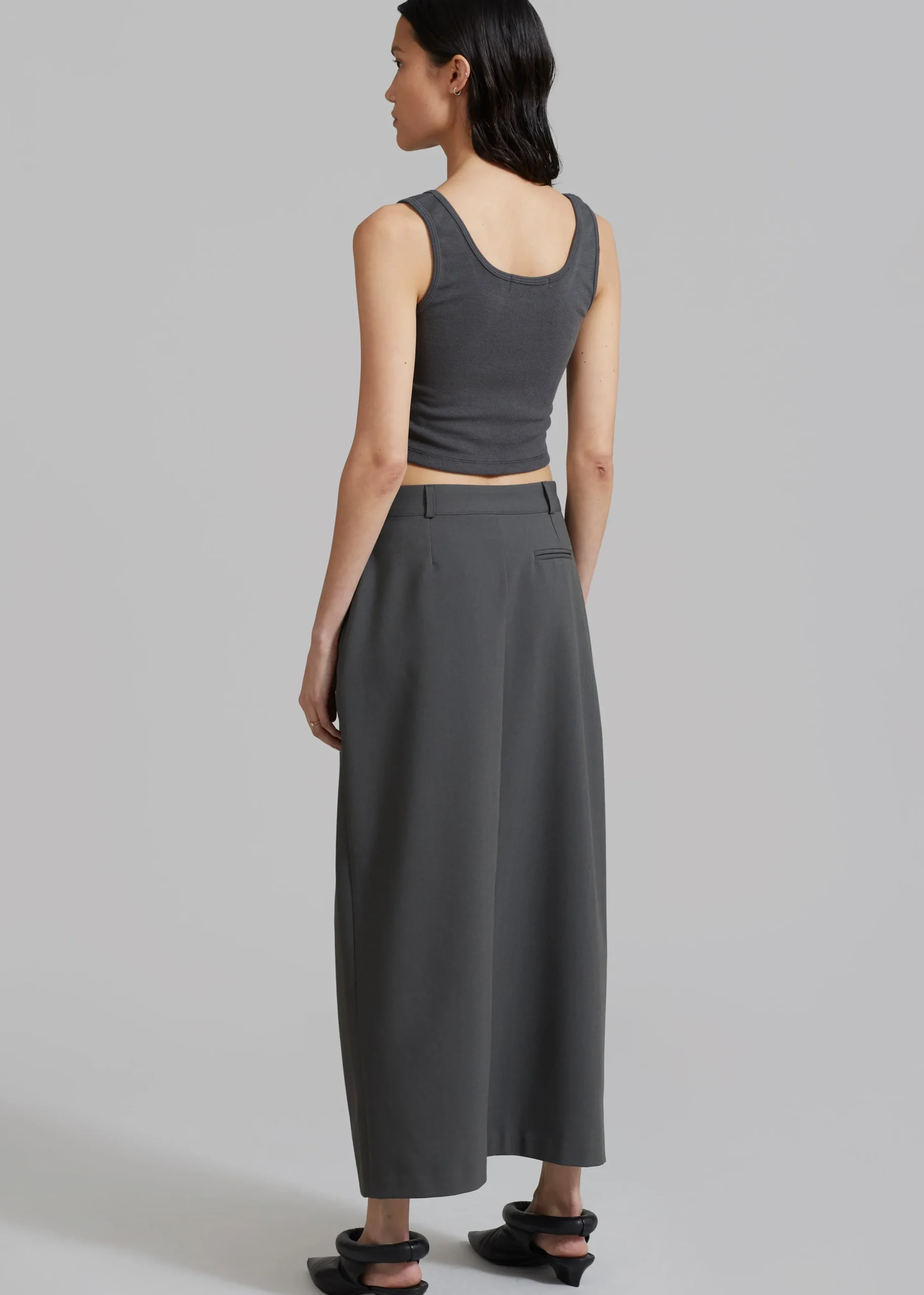 The Frankie Shop Annabel Asymmetric Midi Skirt Grey Online