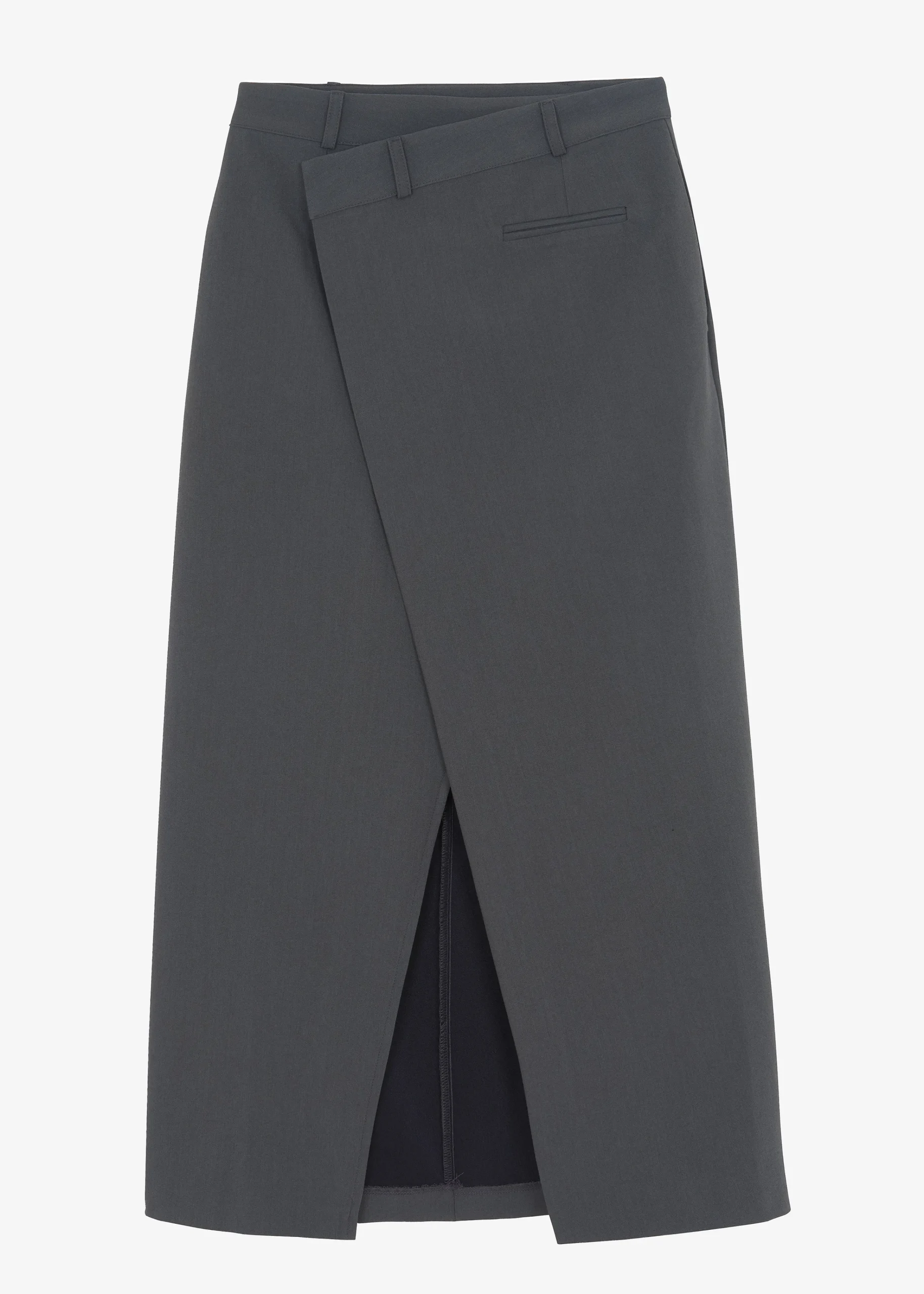 The Frankie Shop Annabel Asymmetric Midi Skirt Grey Online