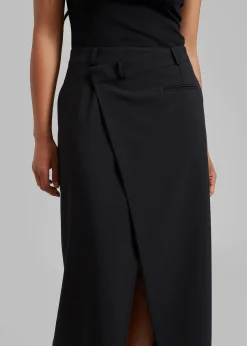 The Frankie Shop Annabel Asymmetric Midi Skirt Black Online