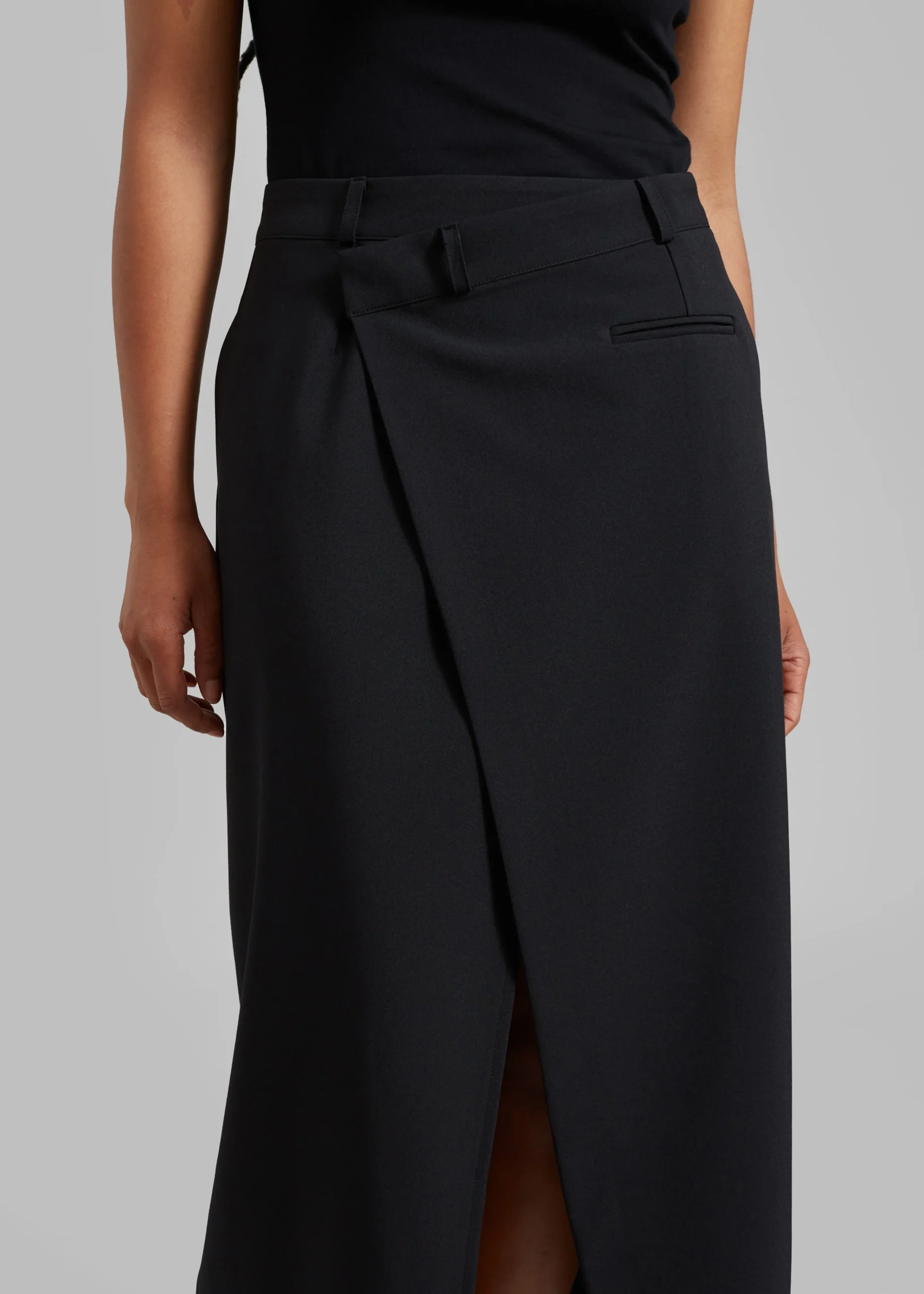 The Frankie Shop Annabel Asymmetric Midi Skirt Black Online