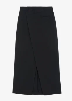 The Frankie Shop Annabel Asymmetric Midi Skirt Black Online
