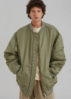 The Frankie Shop Antwan Oversized Bomber Green Discount