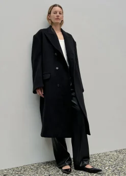 The Frankie Shop Anya Oversized Coat Black