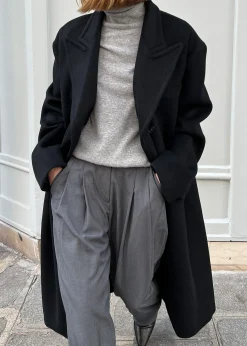 The Frankie Shop Anya Oversized Coat Black