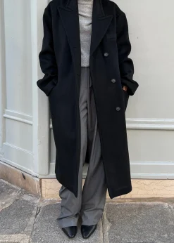 The Frankie Shop Anya Oversized Coat Black