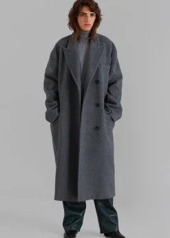 The Frankie Shop Anya Oversized Coat Charcoal