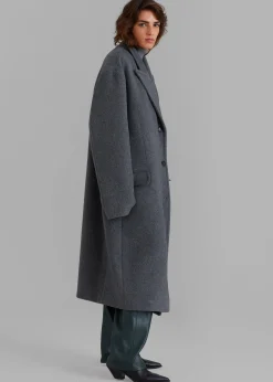 The Frankie Shop Anya Oversized Coat Charcoal