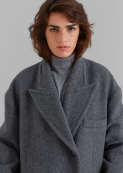 The Frankie Shop Anya Oversized Coat Charcoal