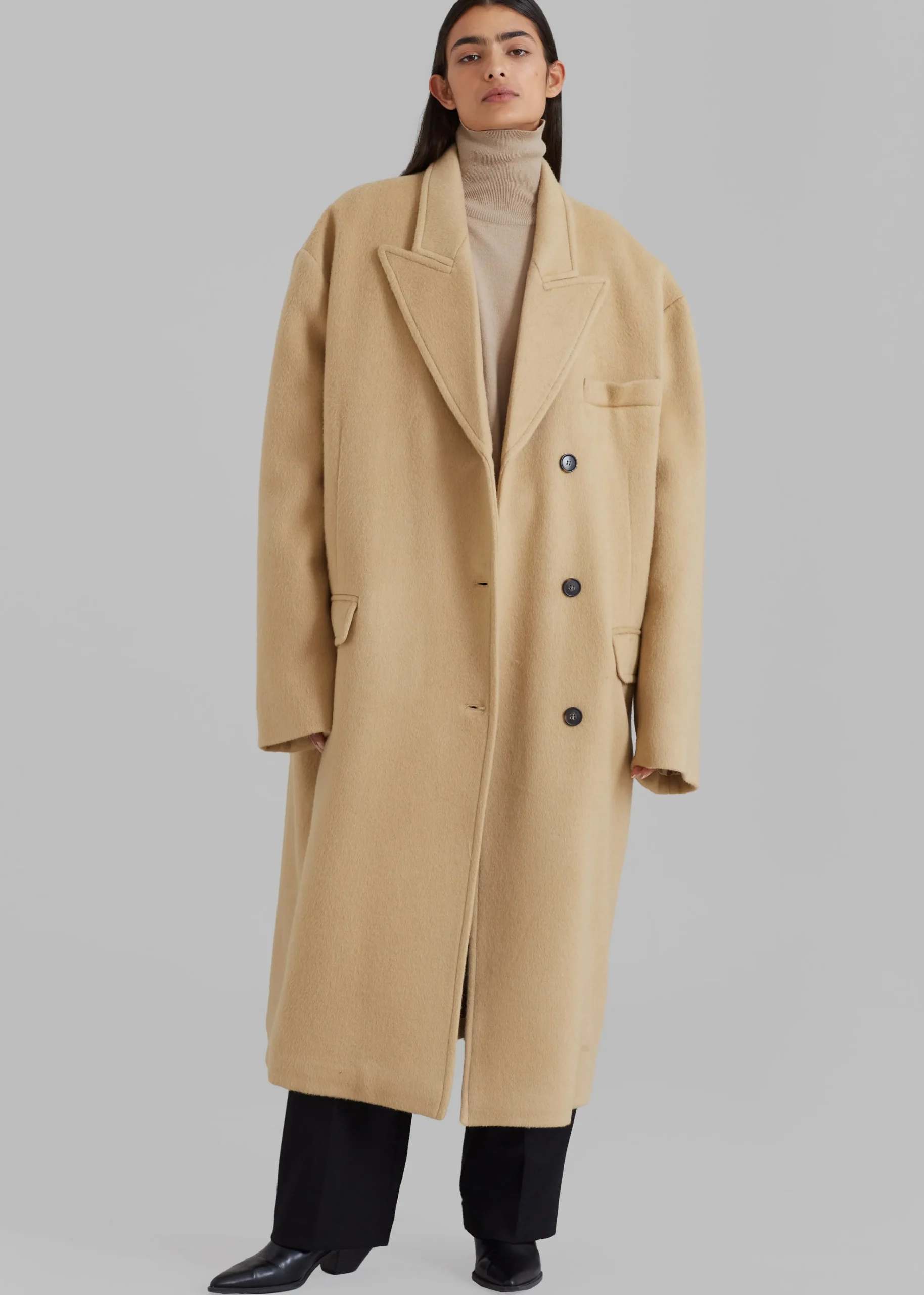 The Frankie Shop Anya Oversized Coat Camel Outlet