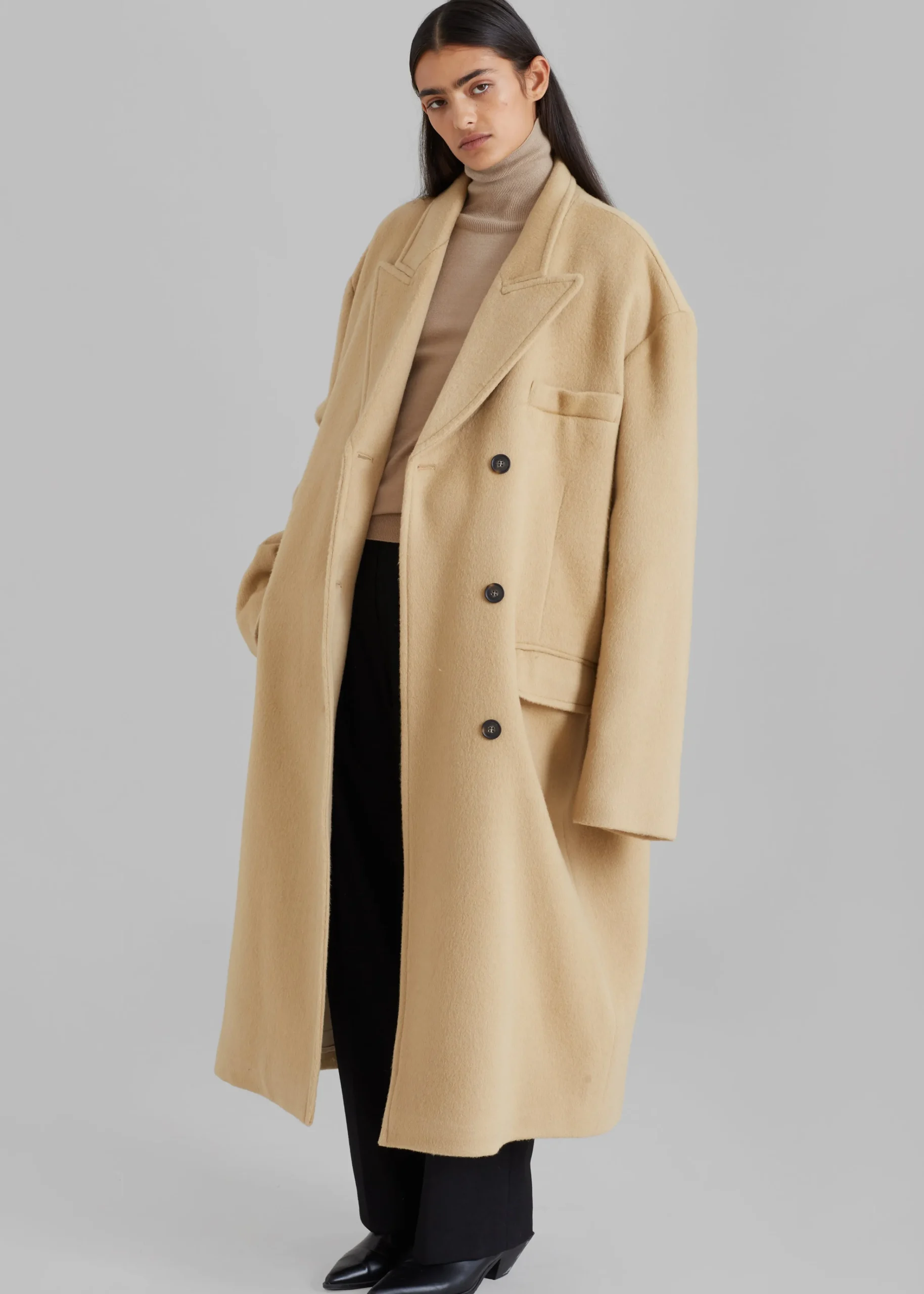 The Frankie Shop Anya Oversized Coat Camel Outlet
