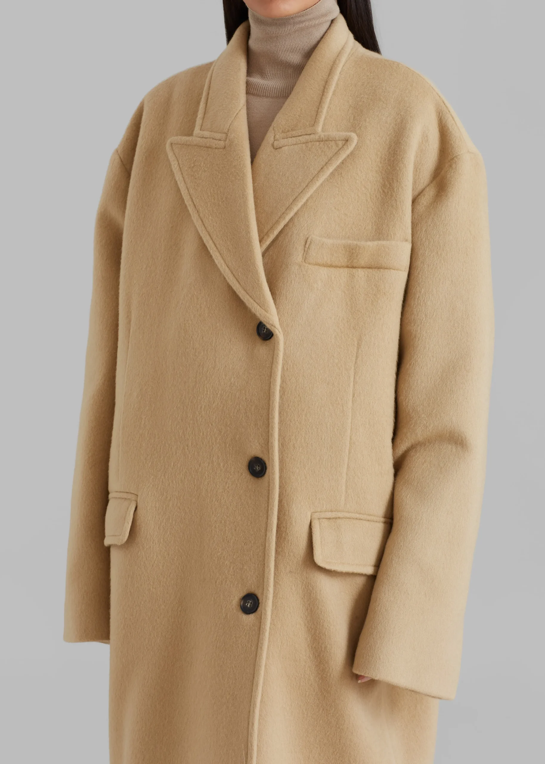 The Frankie Shop Anya Oversized Coat Camel Outlet