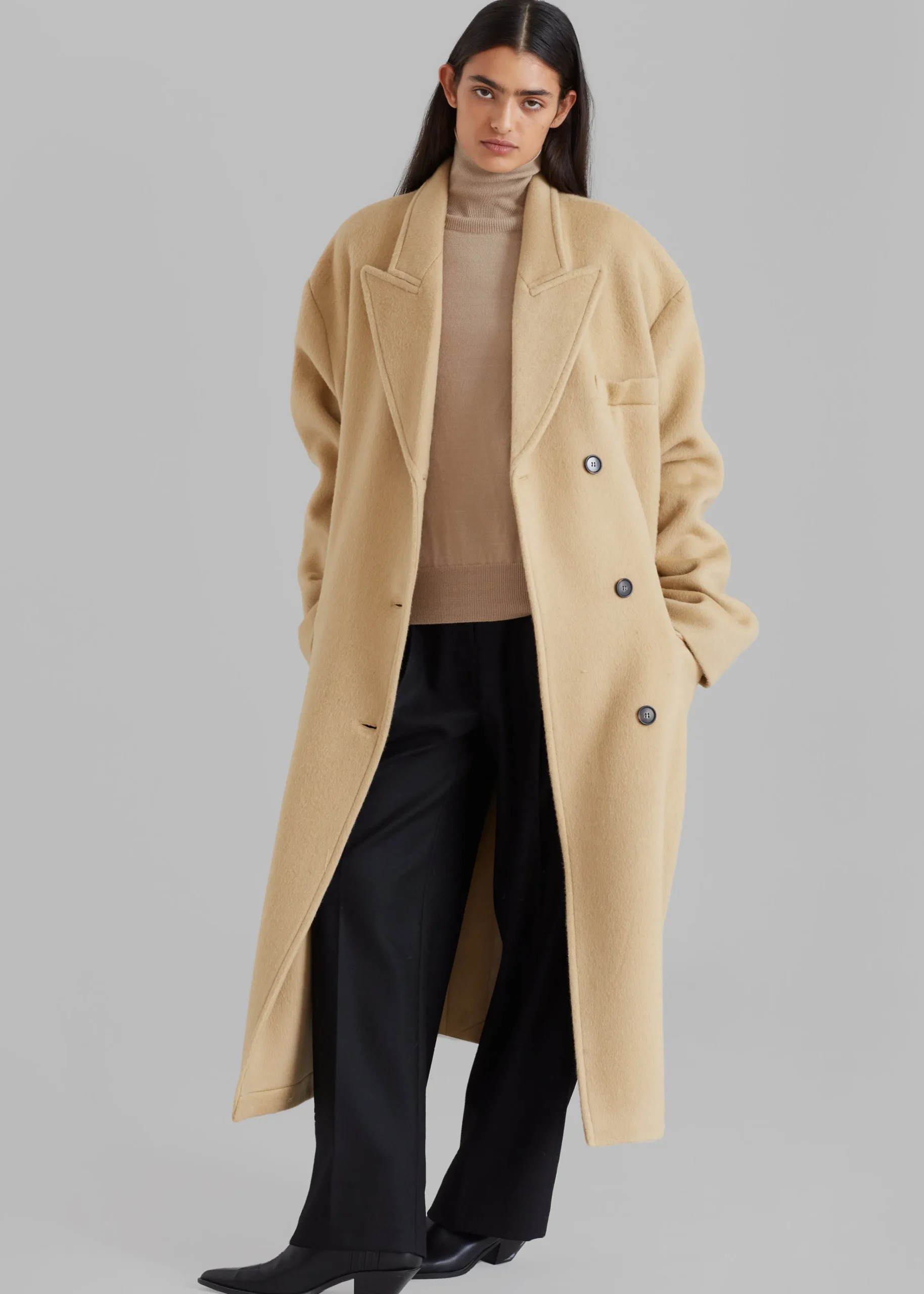 The Frankie Shop Anya Oversized Coat Camel Outlet