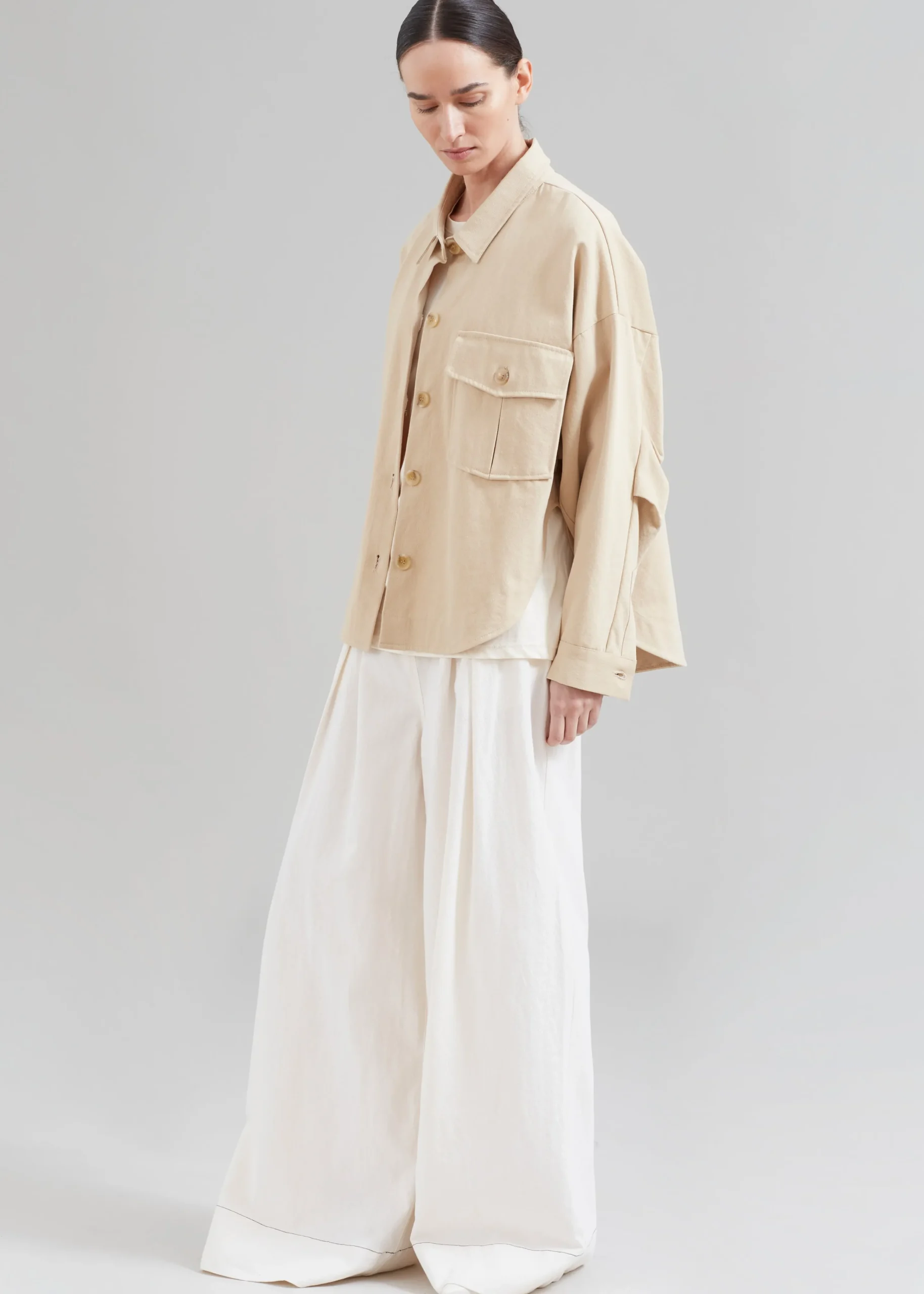 The Frankie Shop Arden Overshirt Beige Online
