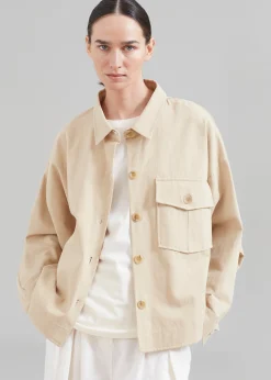 The Frankie Shop Arden Overshirt Beige Online