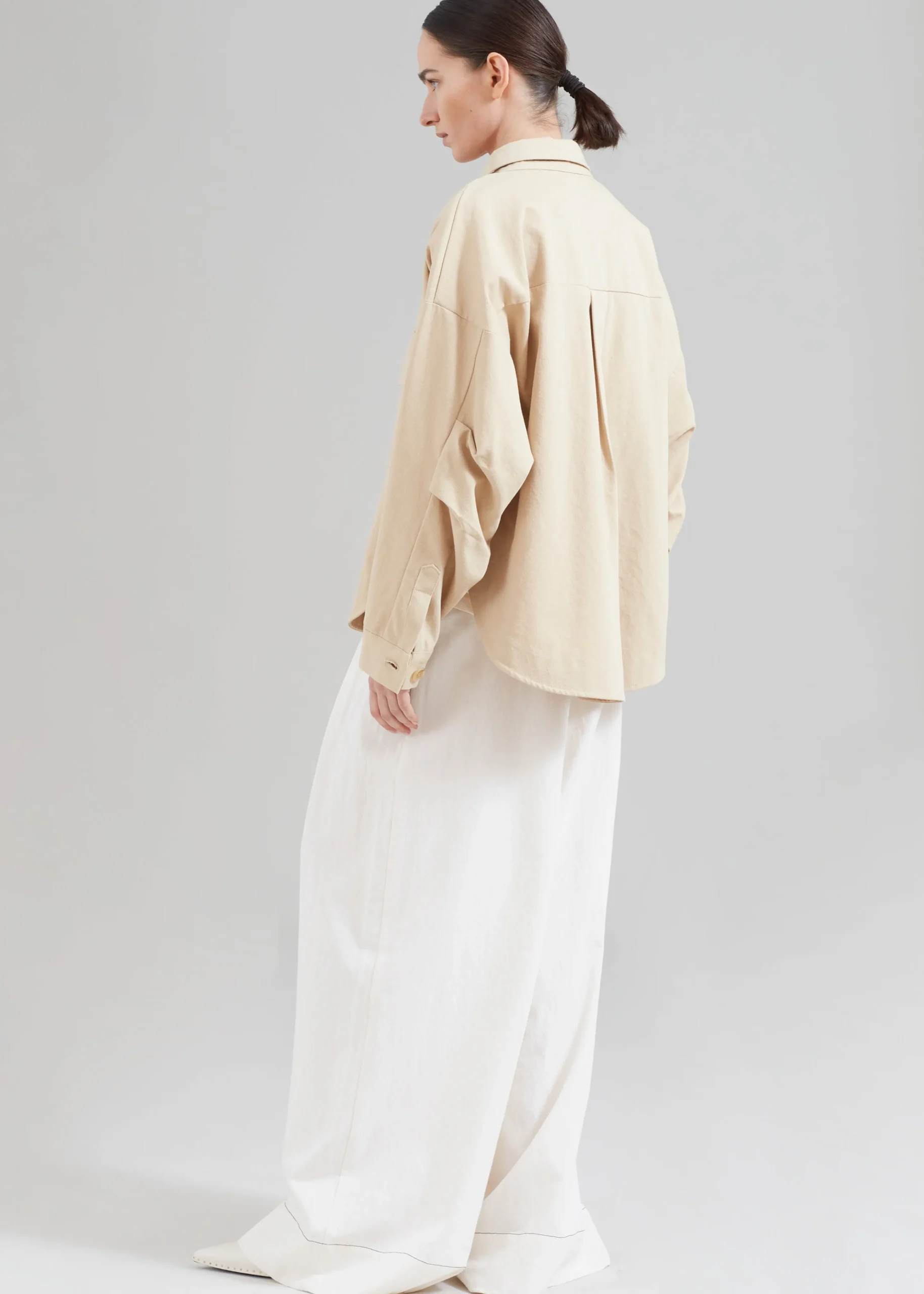 The Frankie Shop Arden Overshirt Beige Online