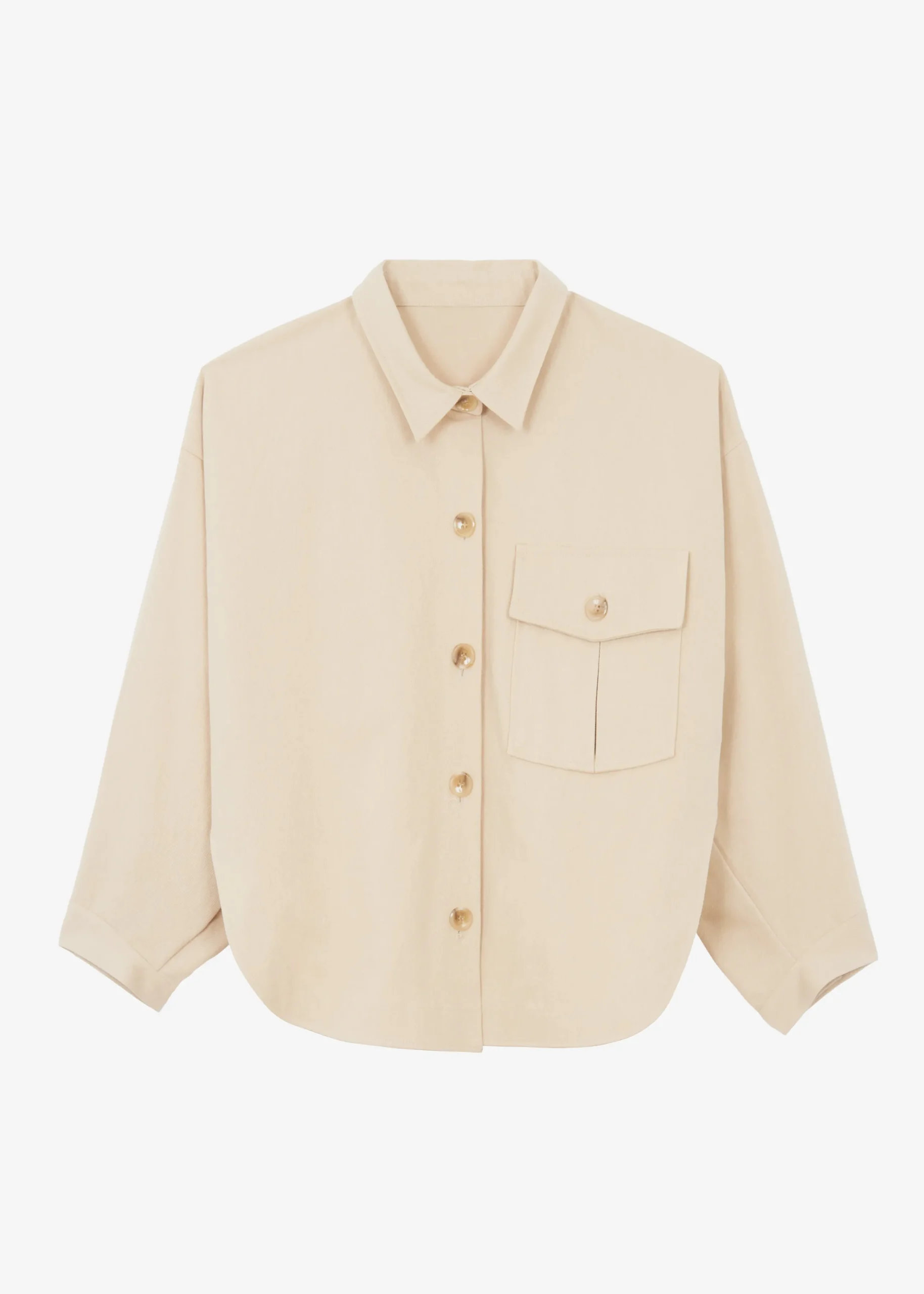 The Frankie Shop Arden Overshirt Beige Online
