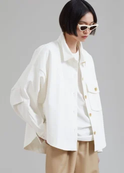 The Frankie Shop Arden Overshirt Cream Sale