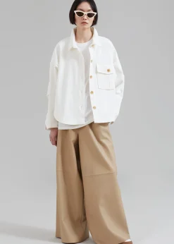 The Frankie Shop Arden Overshirt Cream Sale