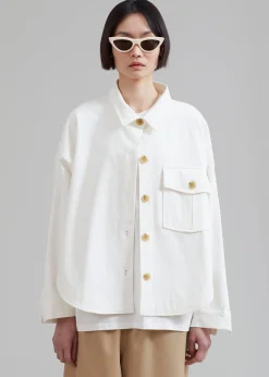 The Frankie Shop Arden Overshirt Cream Sale
