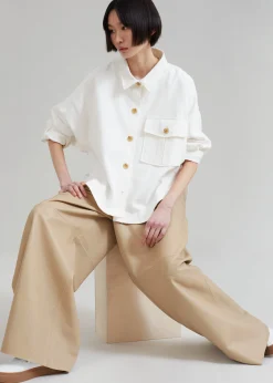 The Frankie Shop Arden Overshirt Cream Sale