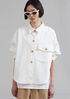 The Frankie Shop Arden Overshirt Cream Sale
