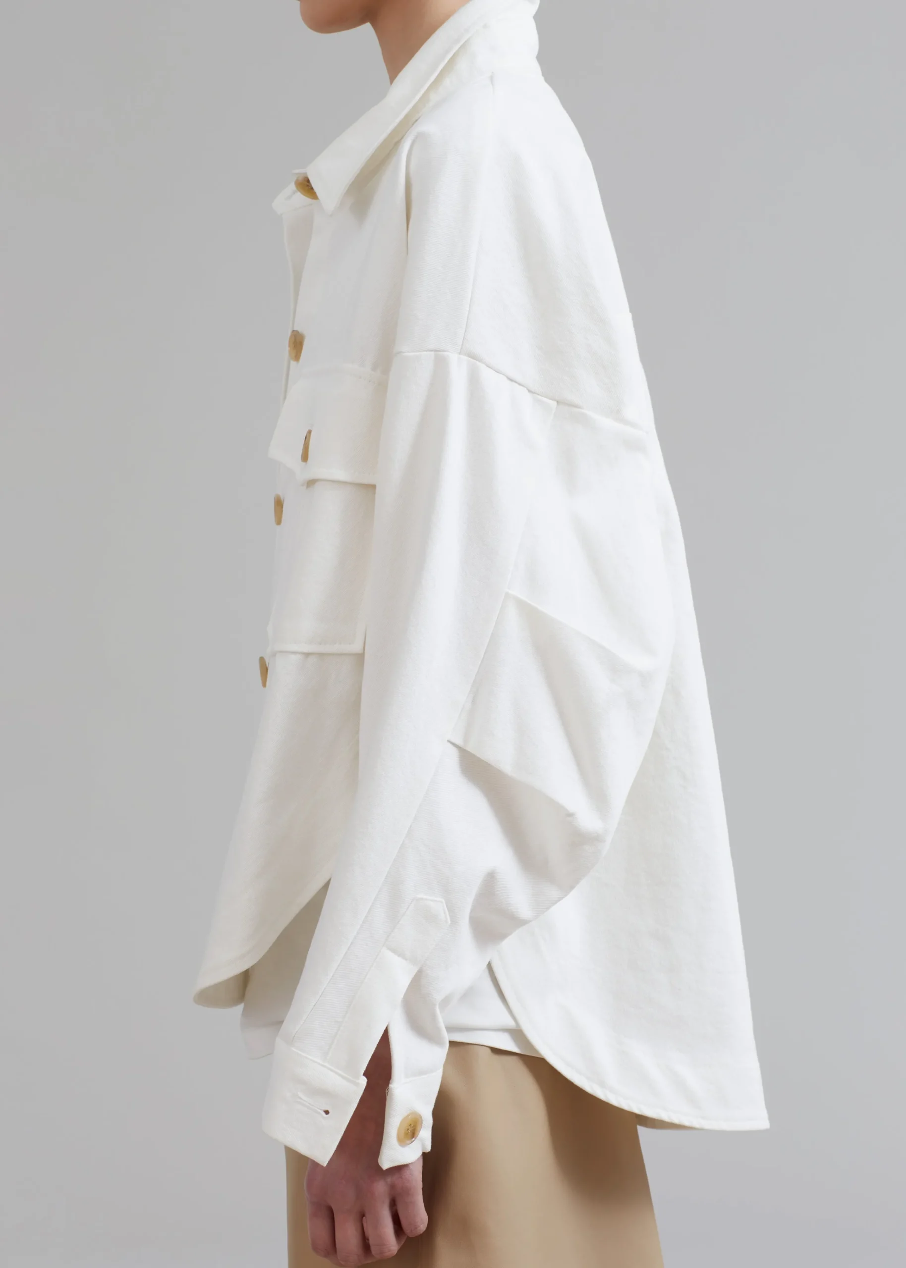The Frankie Shop Arden Overshirt Cream Sale