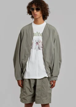 The Frankie Shop Arel Zipper Jacket Olive Outlet