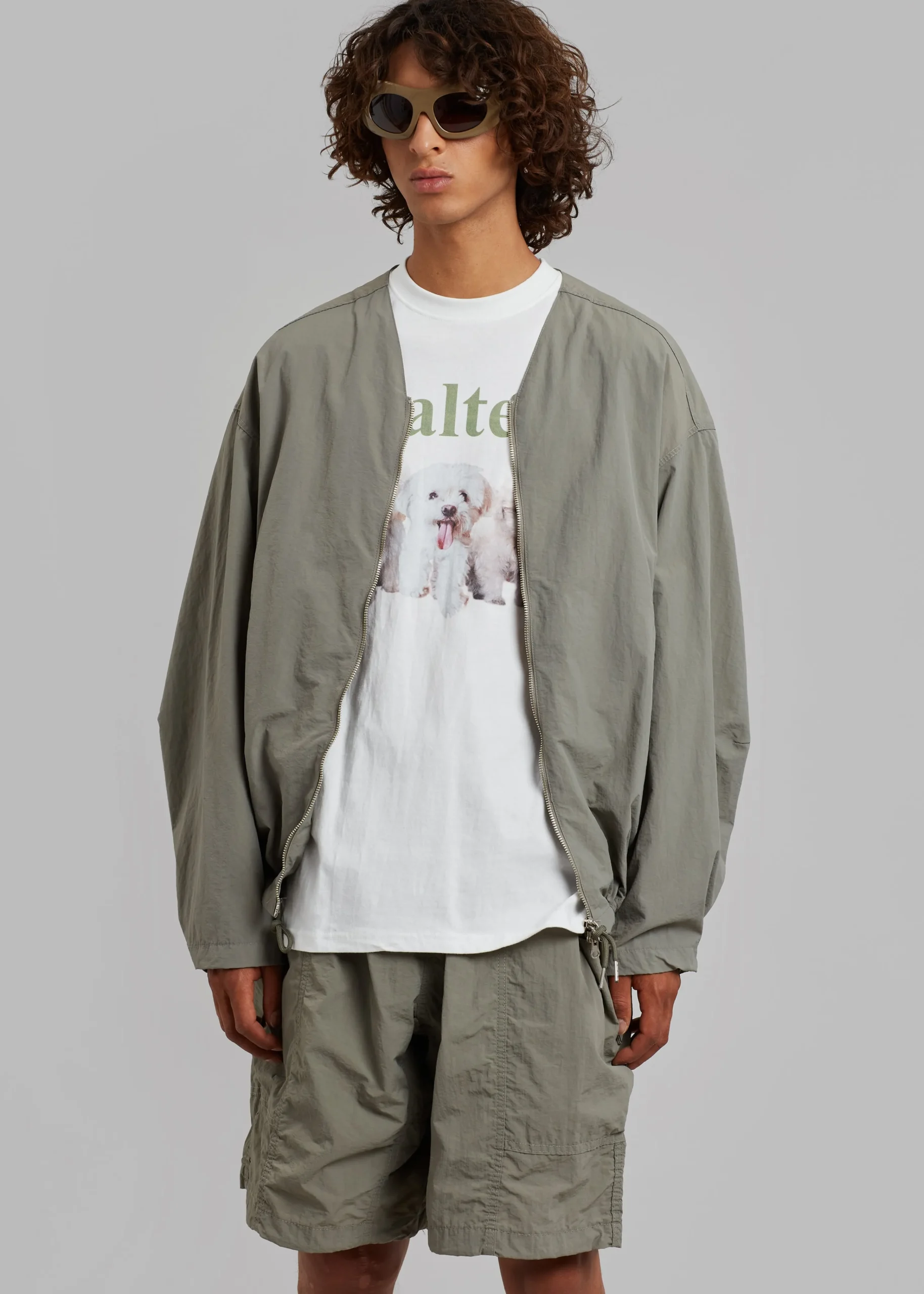 The Frankie Shop Arel Zipper Jacket Olive Outlet