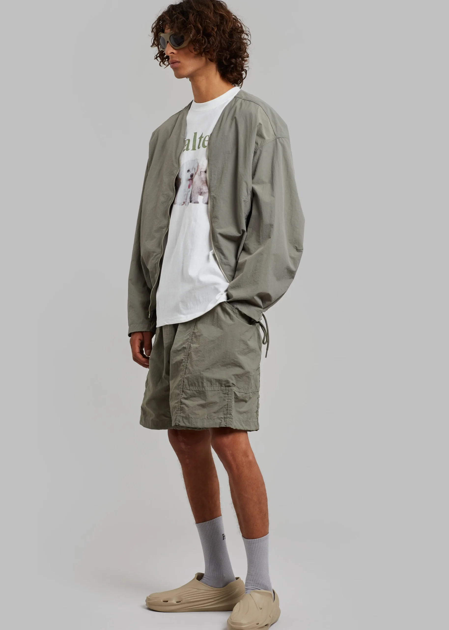 The Frankie Shop Arel Zipper Jacket Olive Outlet