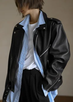 The Frankie Shop Aria Faux Leather Jacket Black Outlet
