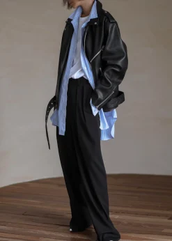 The Frankie Shop Aria Faux Leather Jacket Black Outlet
