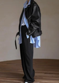 The Frankie Shop Aria Faux Leather Jacket Black Outlet