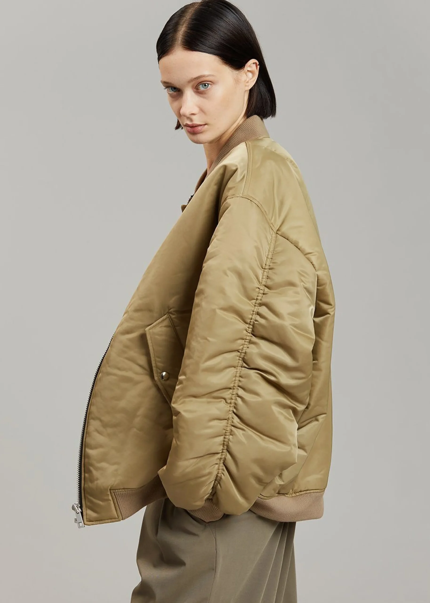 The Frankie Shop Astra Bomber Jacket Olive Hot